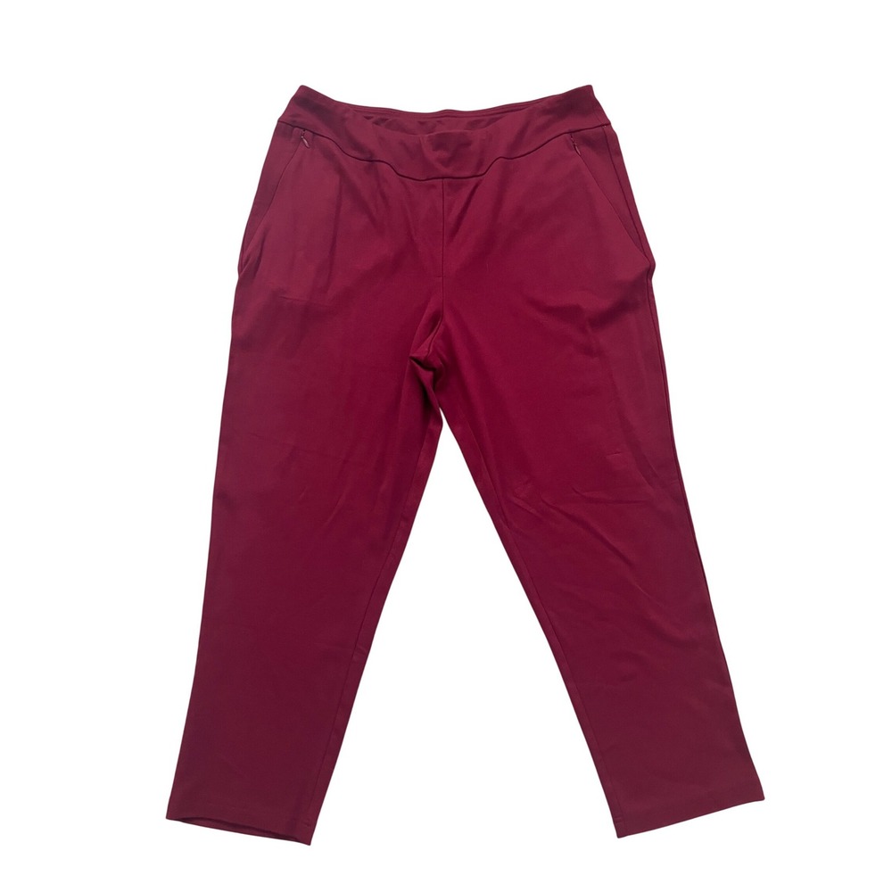 Bob‎ Mackie Wearable Art Womens LP Burgundy Pants Side Zip Pockets
